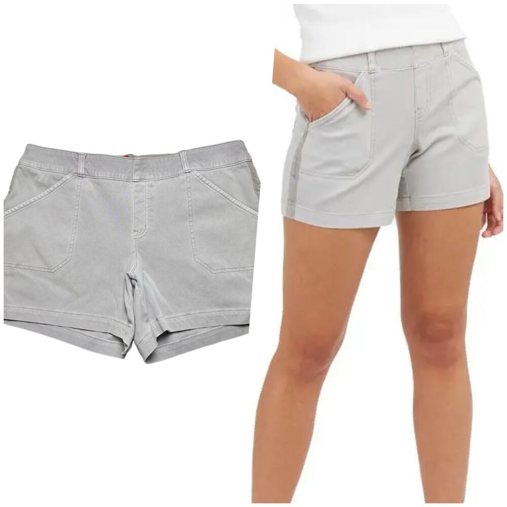 Spanx | Women | Stretch Twill Crystal Gray 5 Inch Pull On Short Shorts | Size XL